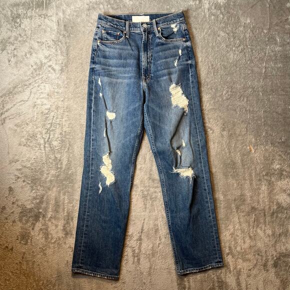 MOTHER Superior High Waisted Study Hover Jeans in Peaches and Scream Sz 26 X 29” - Picture 1 of 9